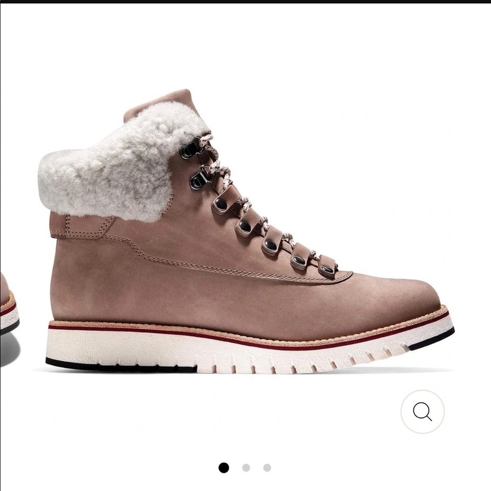 Womens ZeroGrand Gray Nubuck Explore Shearling lined lace-up hiking boot